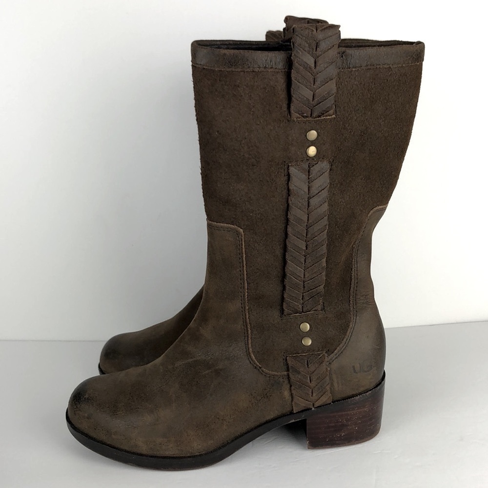 Ugg Jaspan Mid Calf Brown Boots - Picture 7 of 15